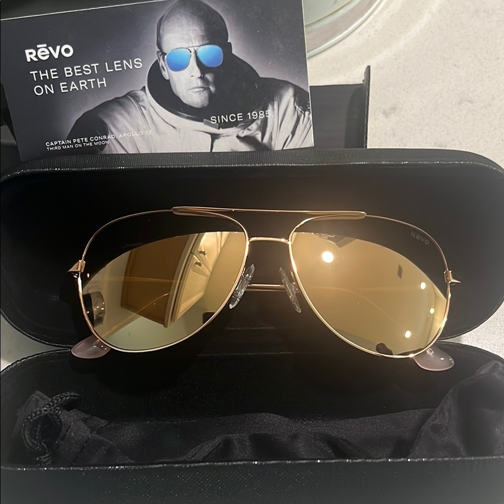 Women’s REVO Petite Relay Rose Gold Aviator Sunglasses